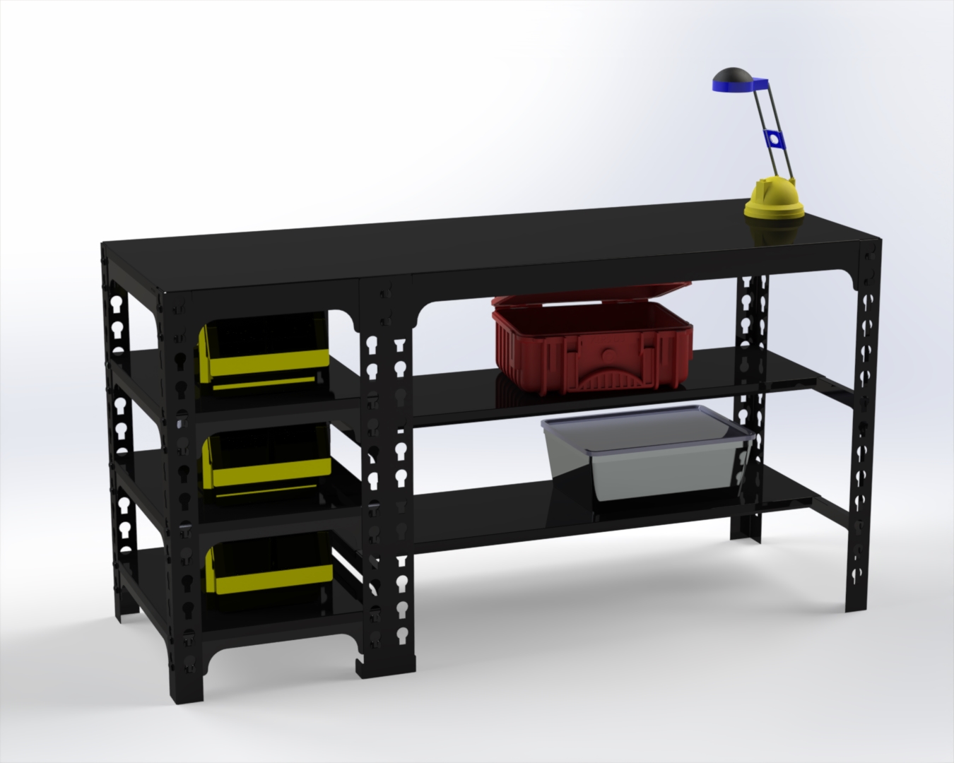 Стол металлический Metalex с боковыми полками