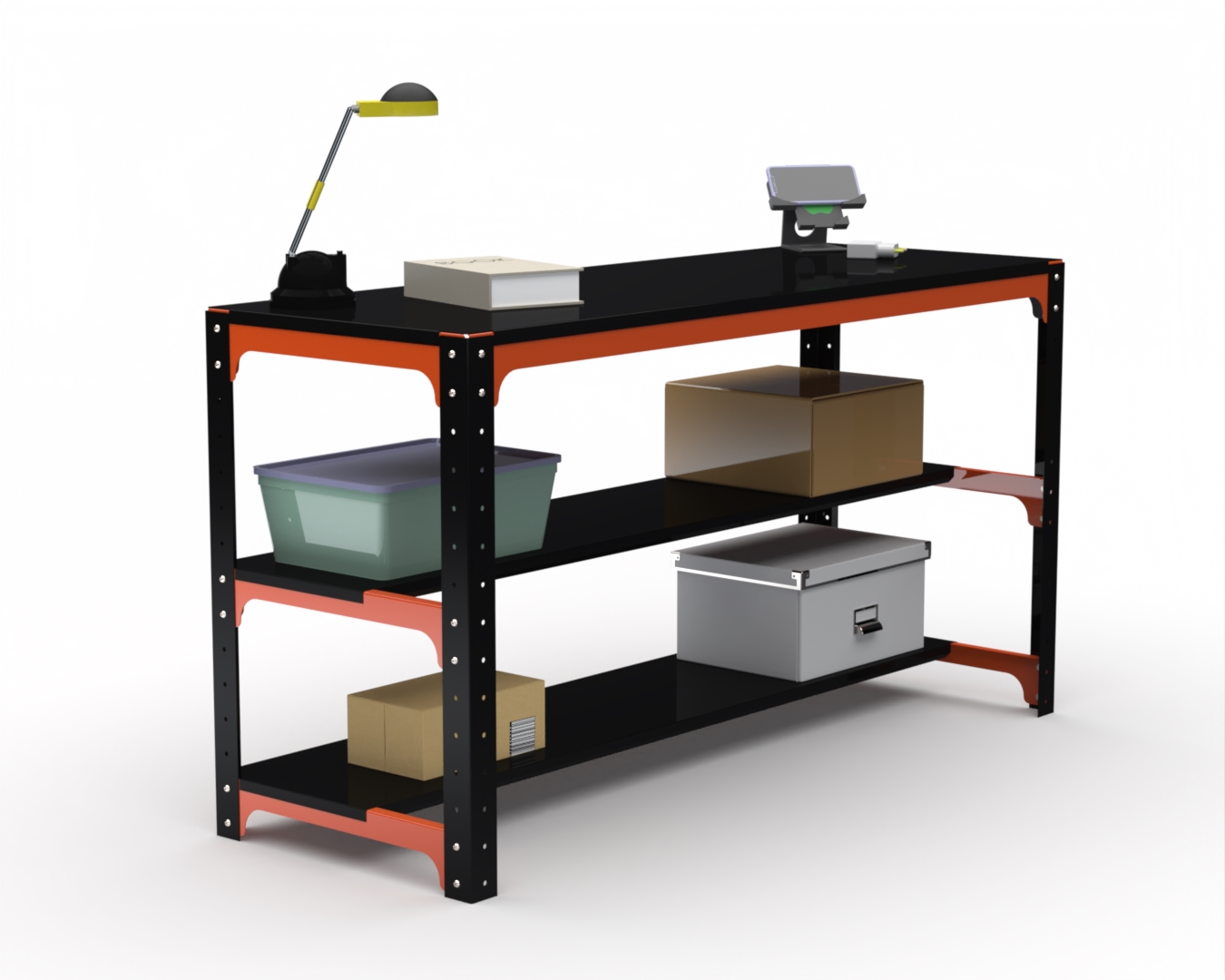 Стол металлический Metalex KIT с полками