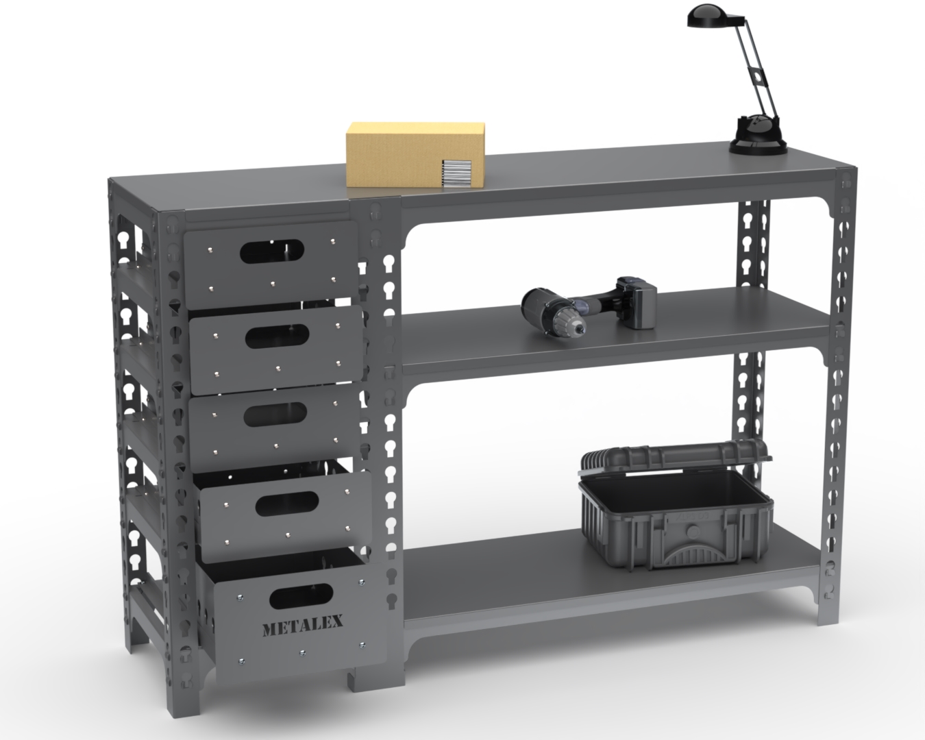 Стол-верстак Metalex c одной тумбой