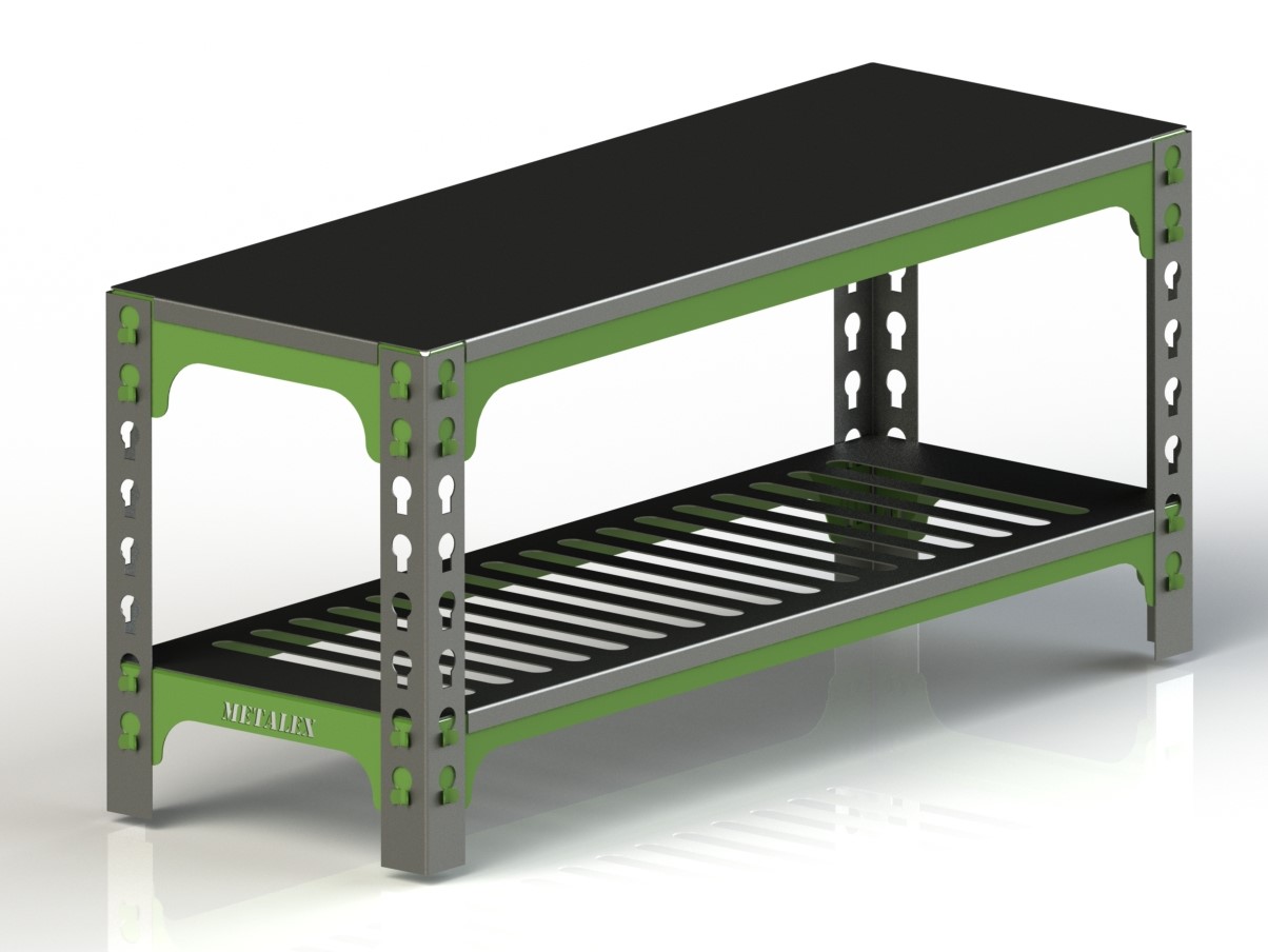 Лавка Metalex 350х1200х450 (с полкой для обуви)