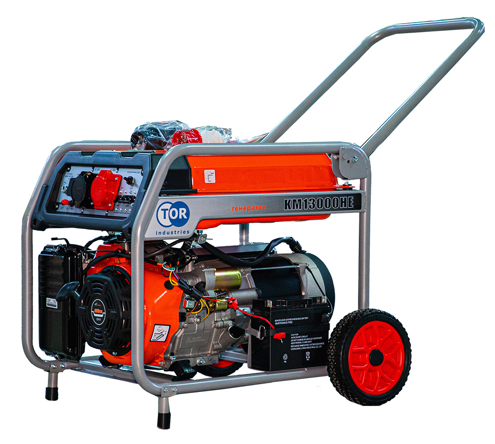 Генератор бензиновый 9,0 кВт 220В/380В с электростартером TOR KM13000HE - изображение