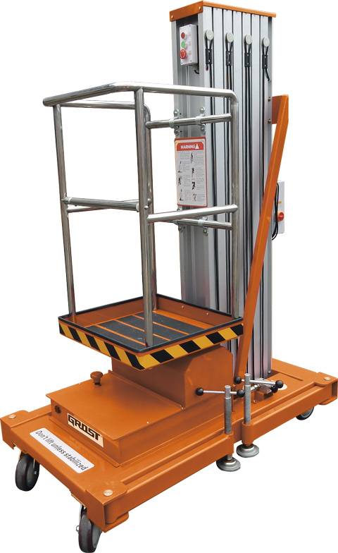 Телескопический одномачтовый подъемник с аккумулятором GROST Single 0.125-9 (DC/AC)