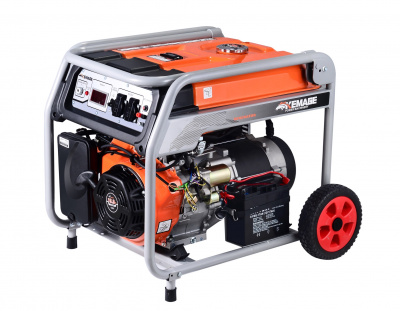 Генератор бензиновый 7,0 кВт 220В 27 л с электростартером и колесами TOR KM9500H
